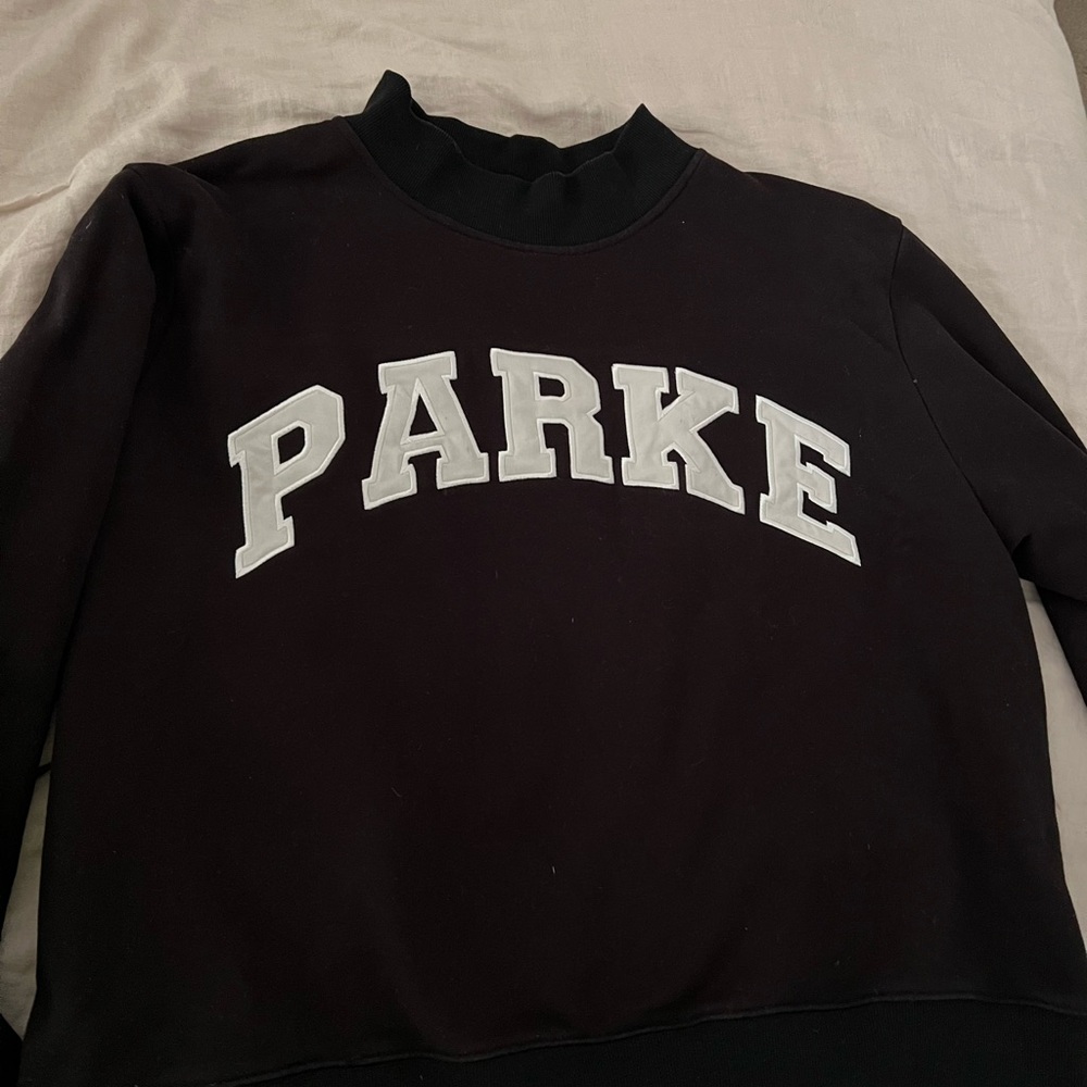 'PARKE' varsity crewneck sweatshirt XXL black
